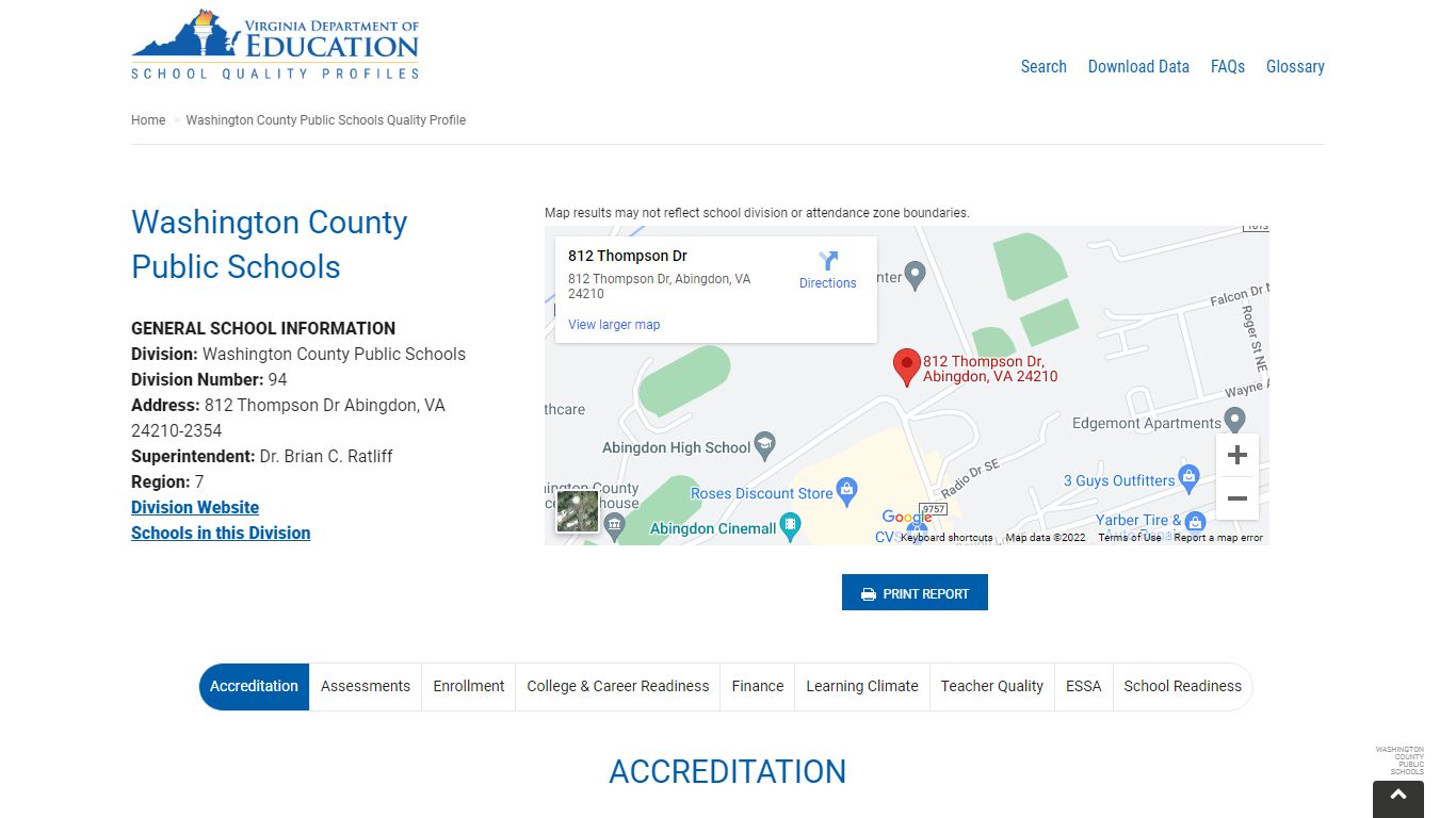 Washington County Public Schools - Virginia School Quality Profiles