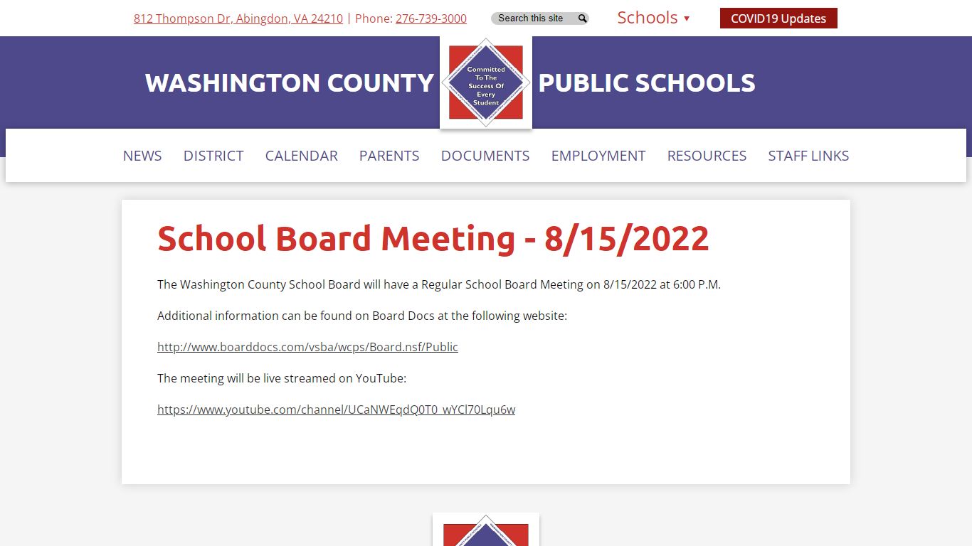 Washington County Public Schools - wcs.k12.va.us